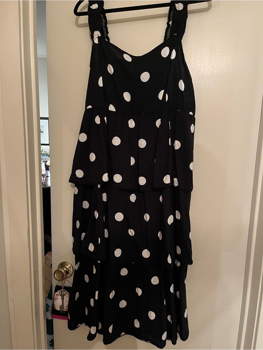 torrid Black & White Polka Dot Tiered Midi Dress